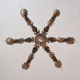 Ivinila Lustre Industriel Vintage En Bois Massif Et Cristal