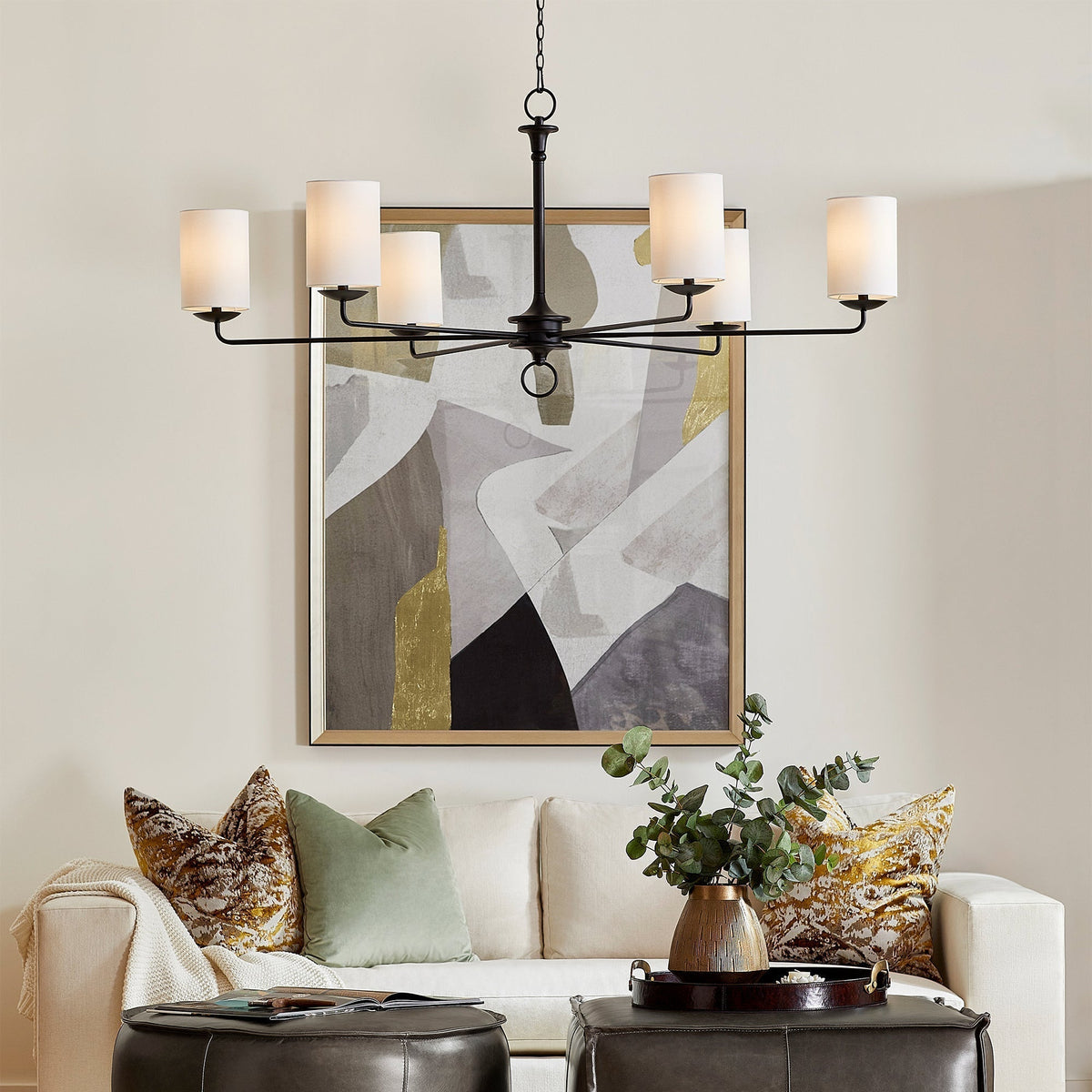 Olthean Lustre Industriel Vintage En Tissu Et Laiton
