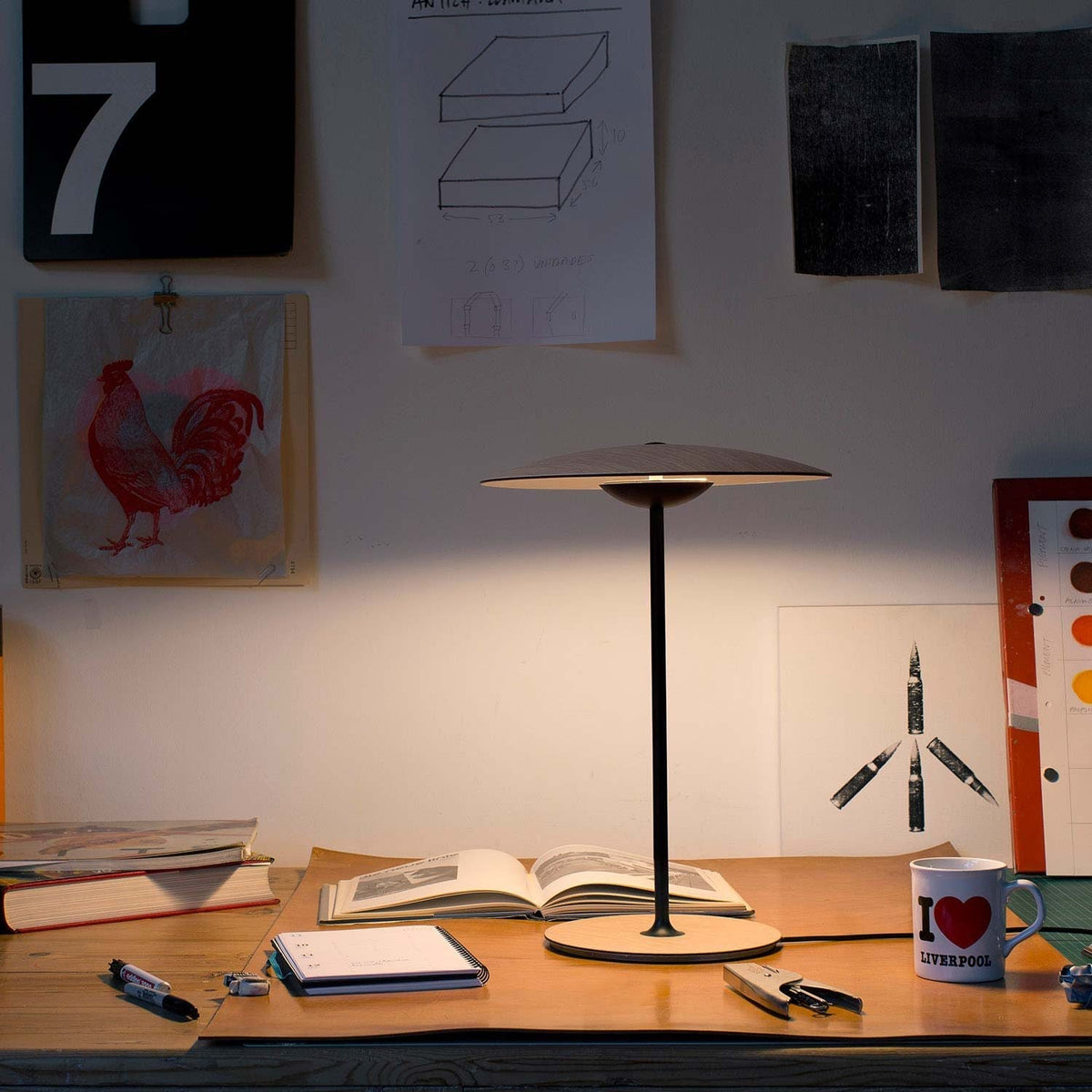Elaarelia Lampe de Table Élégante Minimaliste