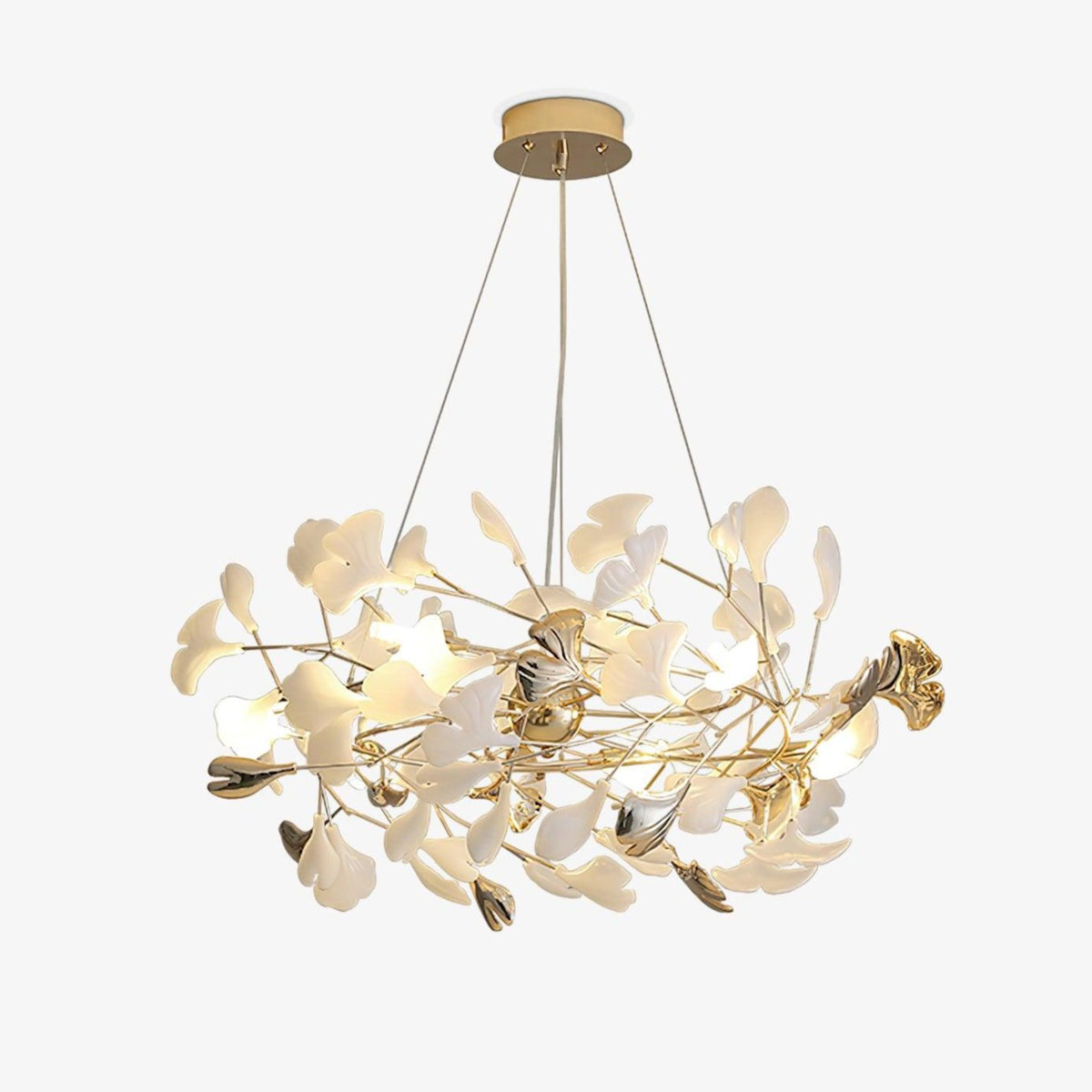 Celetta Lustre Élégant en Céramique Ginkgo