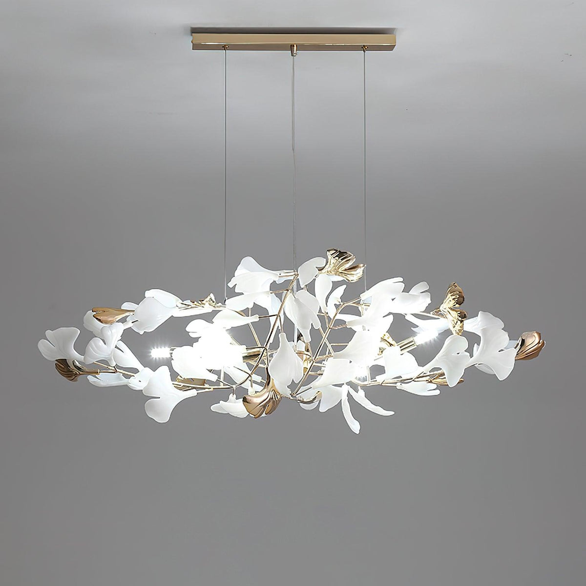 Celetta Lustre Élégant en Céramique Ginkgo