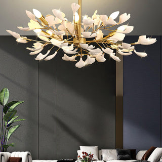 Olivia Lustre en Céramique Ginkgo Art Feuilles