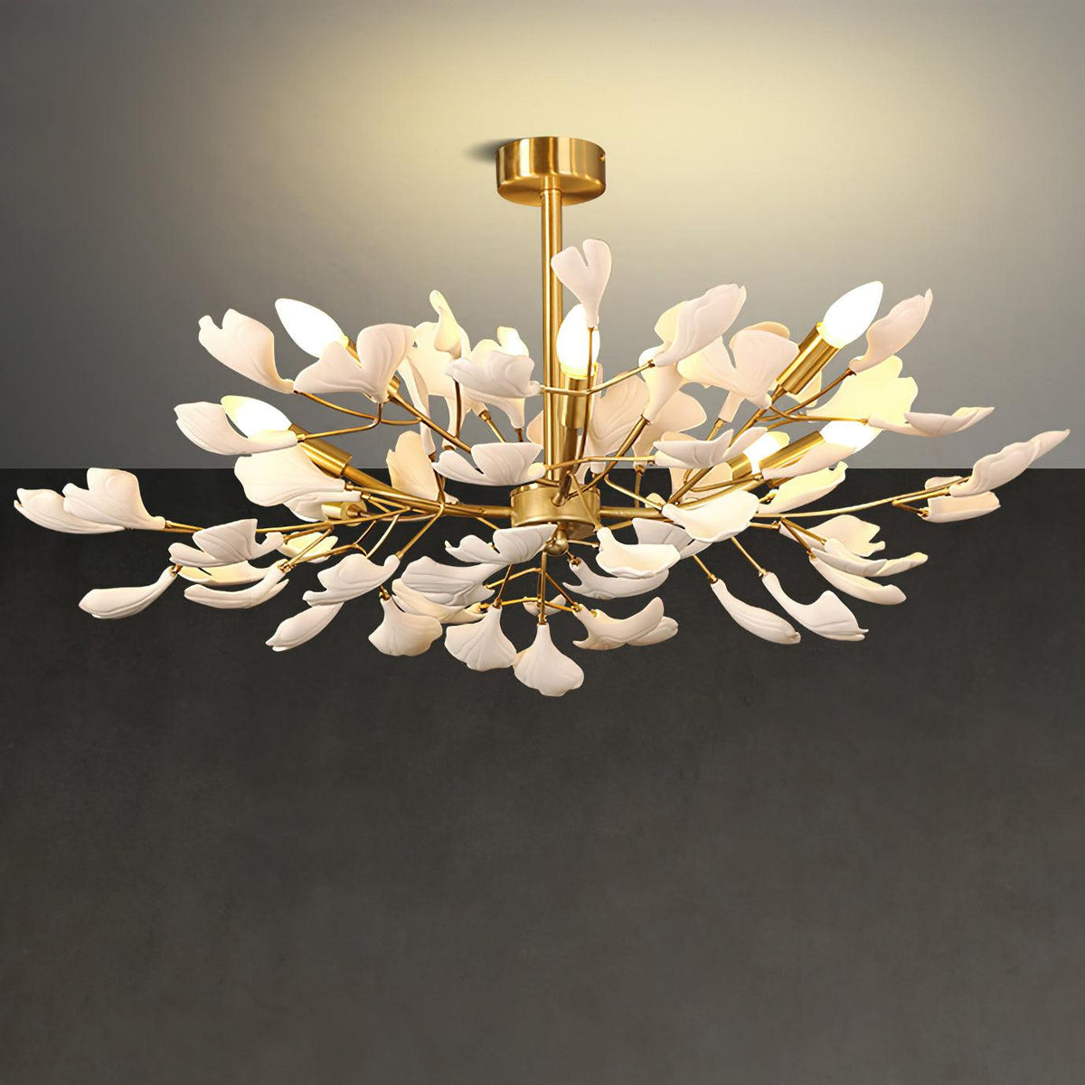 Belielle Lustre en Céramique Ginkgo Art Feuilles
