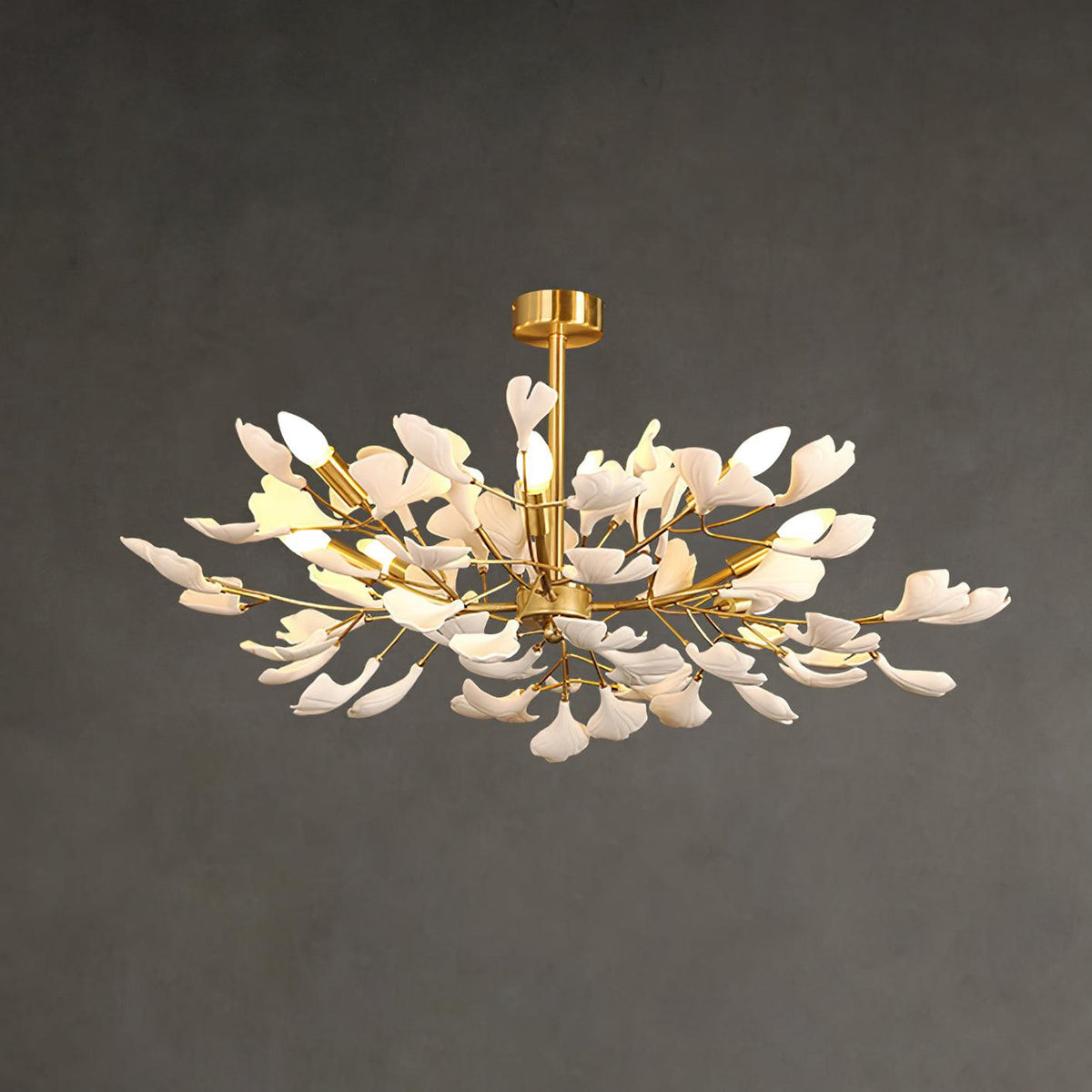 Belielle Lustre en Céramique Ginkgo Art Feuilles