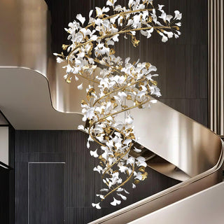 Olivia Lustre Fleur AntGlo Moderne , Métal/Céramique, Or, Escalier