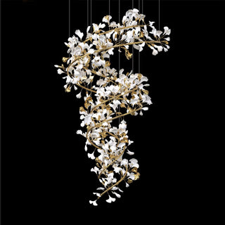 Olivia Lustre Fleur AntGlo Moderne , Métal/Céramique, Or, Escalier