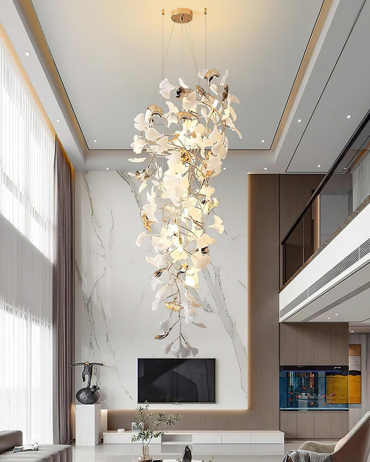 Olvina Céramique Gingko Cascadant Lustre