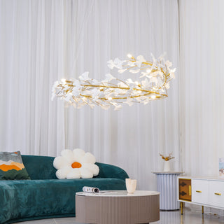Olivia Suspension de Luxe Moderne à LED, Métal/Céramique, Or, Salon/Salle à Manger