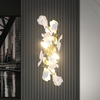 Lustra Applique Murale Fleurs de Ginkgo en Laiton