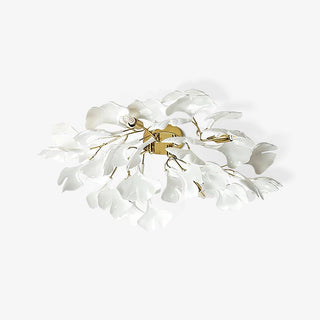 Solara Plafonnier Feuilles de Gingko avec Branches en Laiton