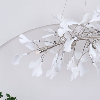Oriiselle Lustre en Céramique à Pétales de Feuille de Gingko Doré