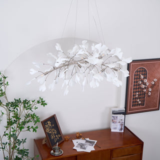 Oriiselle Lustre en Céramique à Pétales de Feuille de Gingko Doré