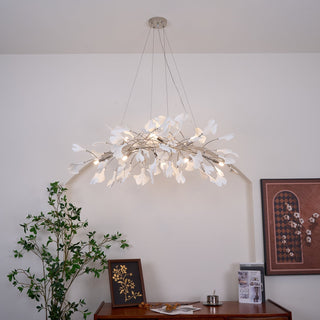 Oriiselle Lustre en Céramique à Pétales de Feuille de Gingko Doré