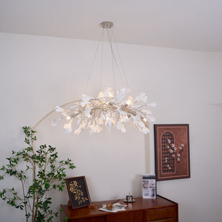 Oriiselle Lustre en Céramique à Pétales de Feuille de Gingko Doré
