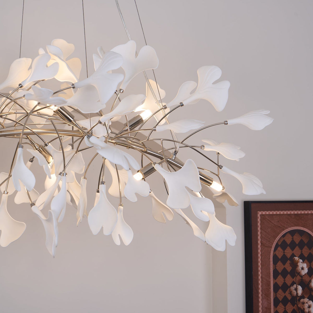 Arux Lustre Ginkgo Art Déco Courbé Vers le Bas