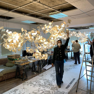 Olivia Céramique Gingko Feuille Lustre