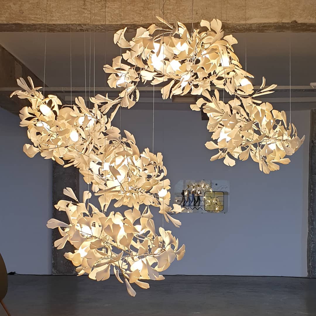 Quiniel Céramique Gingko Feuille Lustre