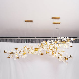 Olivia Lustre en céramique en forme de branche avec feuille de gingko