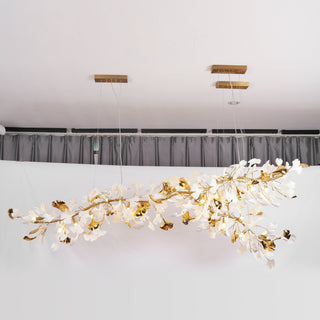 Olivia Lustre en céramique en forme de branche avec feuille de gingko