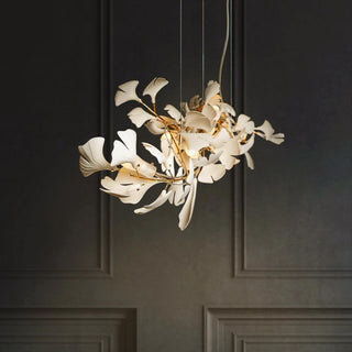 Olivia Lustre en céramique en forme de branche avec feuille de gingko