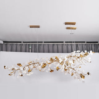 Olivia Lustre en céramique en forme de branche avec feuille de gingko