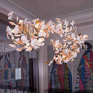 Olivia Lustre en céramique en forme de branche avec feuille de gingko