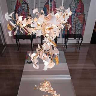 Olivia Lustre en céramique en forme de branche avec feuille de gingko