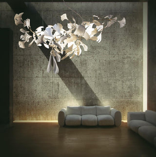 Olivia Lustre en céramique en forme de branche avec feuille de gingko