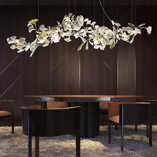 Olivia Lustre en céramique en forme de branche avec feuille de gingko