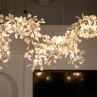 Ririxel Suspension en Céramique Gingko Pétales Or