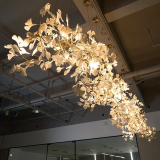 Ririxel Suspension en Céramique Gingko Pétales Or