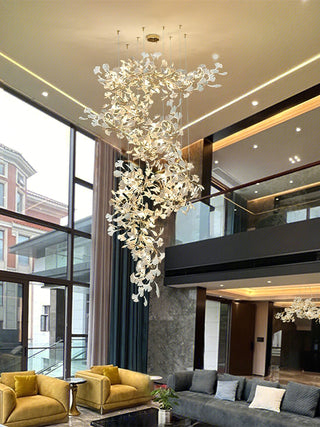 Sorvyn Suspension en Céramique Et Laiton Floral Ginkgo