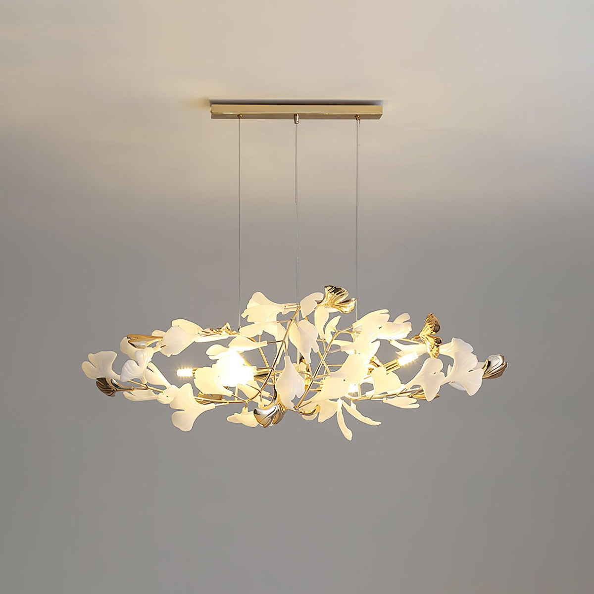 Celetta Lustre Élégant en Céramique Ginkgo
