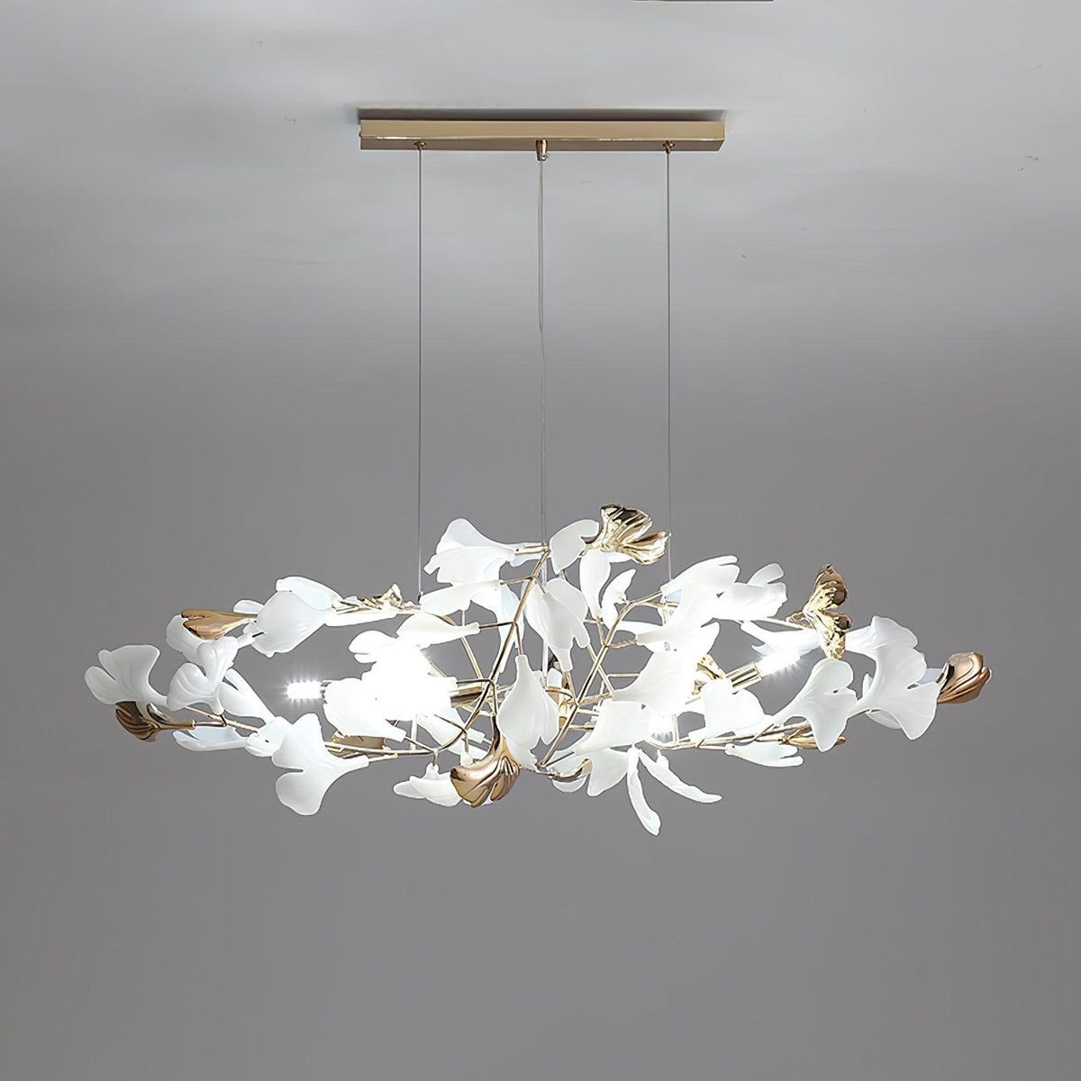 Celetta Lustre Élégant en Céramique Ginkgo