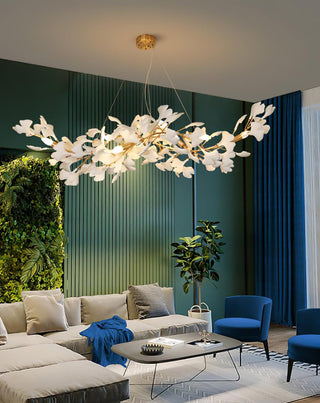Olivia Lustre en céramique en forme de W avec feuilles de gingko-Luire