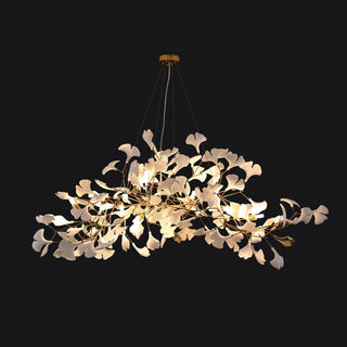 Oriiselle Lustre en Céramique à Pétales de Feuille de Gingko Doré