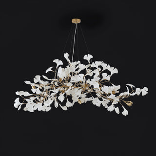 Oriiselle Lustre en Céramique à Pétales de Feuille de Gingko Doré