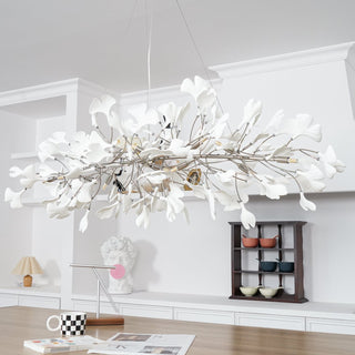 Oriiselle Lustre en Céramique à Pétales de Feuille de Gingko Doré