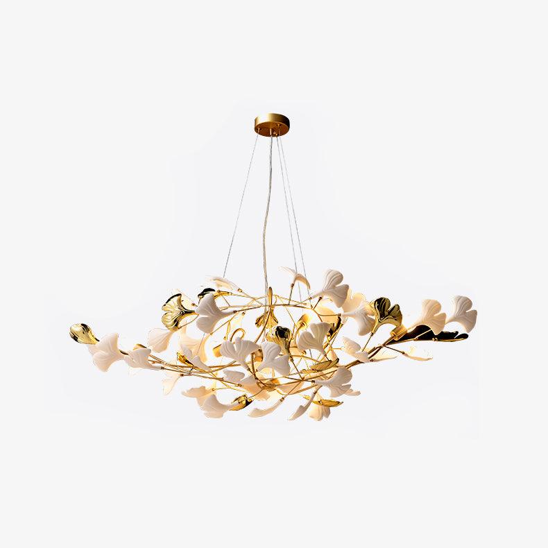 Veveno Lustre Gingko S Pétales Céramiques Laiton