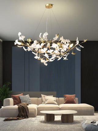 Veveno Lustre Gingko S Pétales Céramiques Laiton