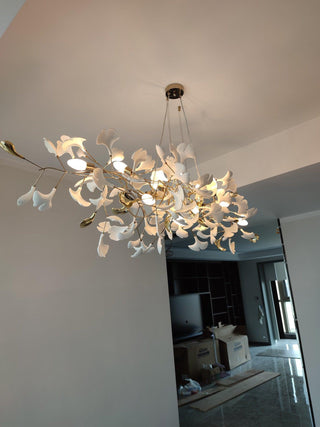 Veveno Lustre Gingko S Pétales Céramiques Laiton