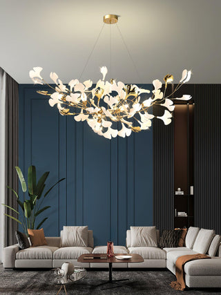 Veveno Lustre Gingko S Pétales Céramiques Laiton