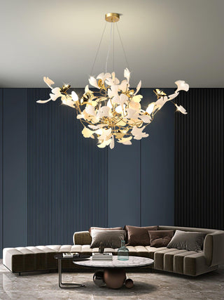 Veveno Lustre Gingko S Pétales Céramiques Laiton