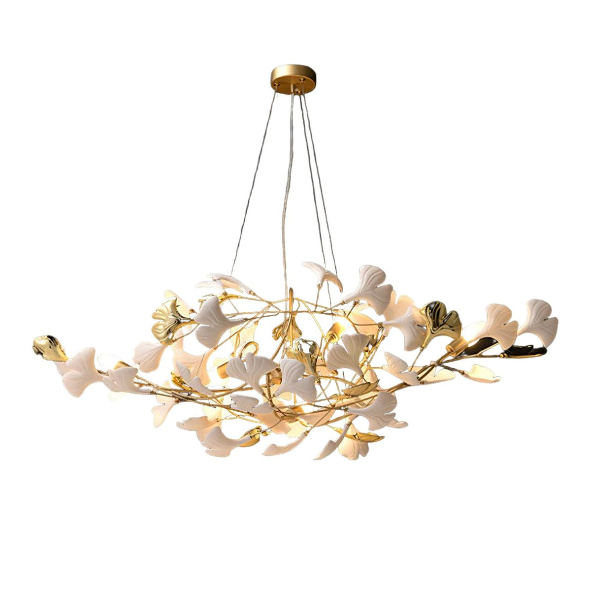 Veveno Lustre Gingko S Pétales Céramiques Laiton