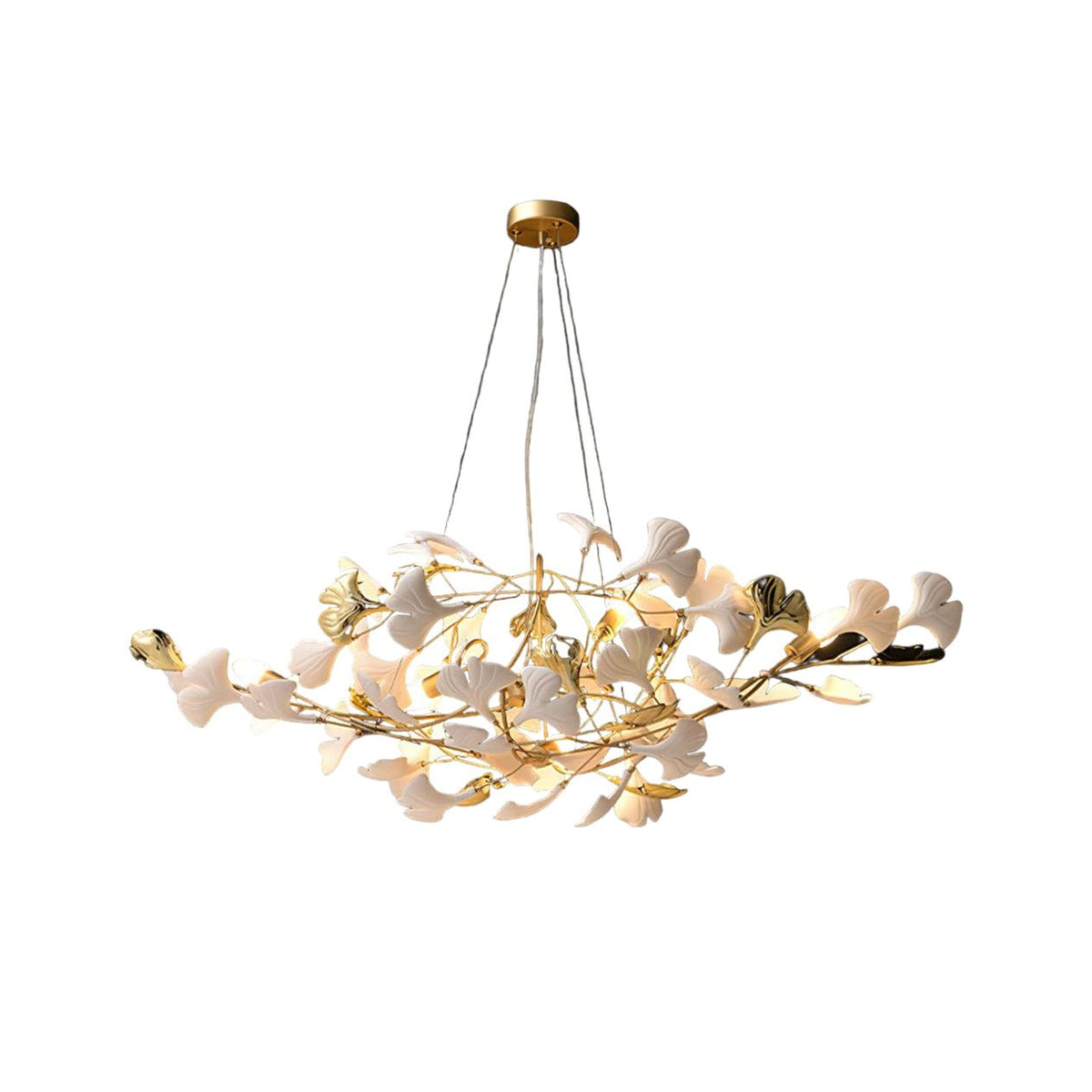 Veveno Lustre Gingko S Pétales Céramiques Laiton