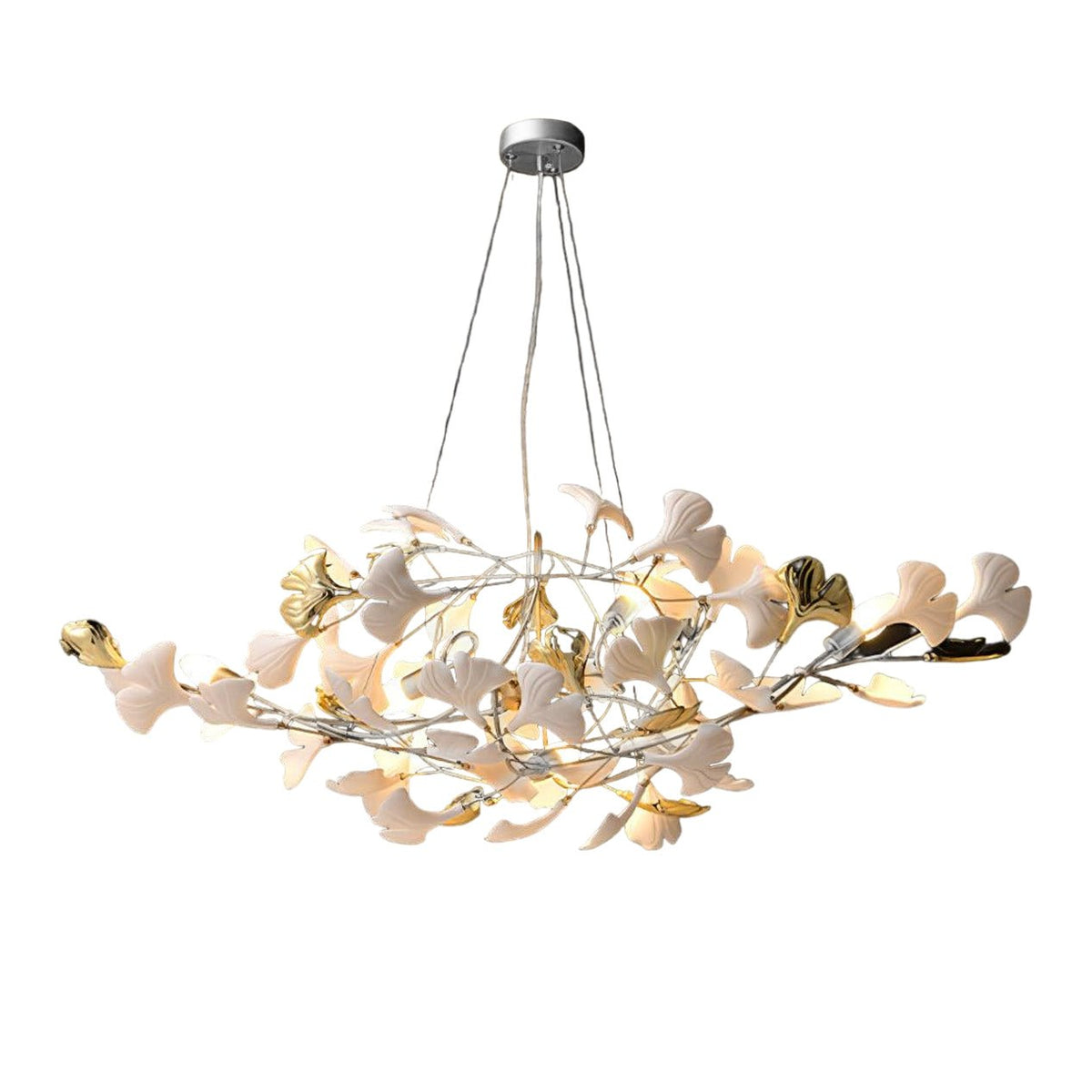 Veveno Lustre Gingko S Pétales Céramiques Laiton