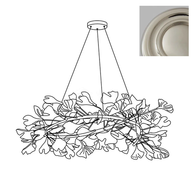 Chandelier White Ceramic Ginkgo Petals U-Neutral Decor