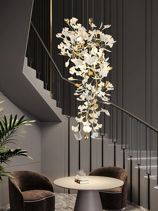 Olivia Lustre Céramique Gingko Luxe Escalier d'Hôtel