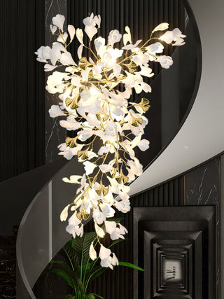 Olivia Lustre Céramique Gingko Luxe Escalier d'Hôtel