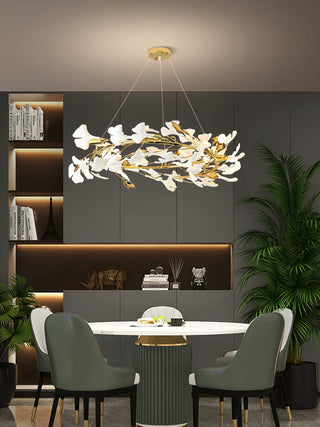 Olivia Lustre Céramique Gingko Luxe Escalier d'Hôtel